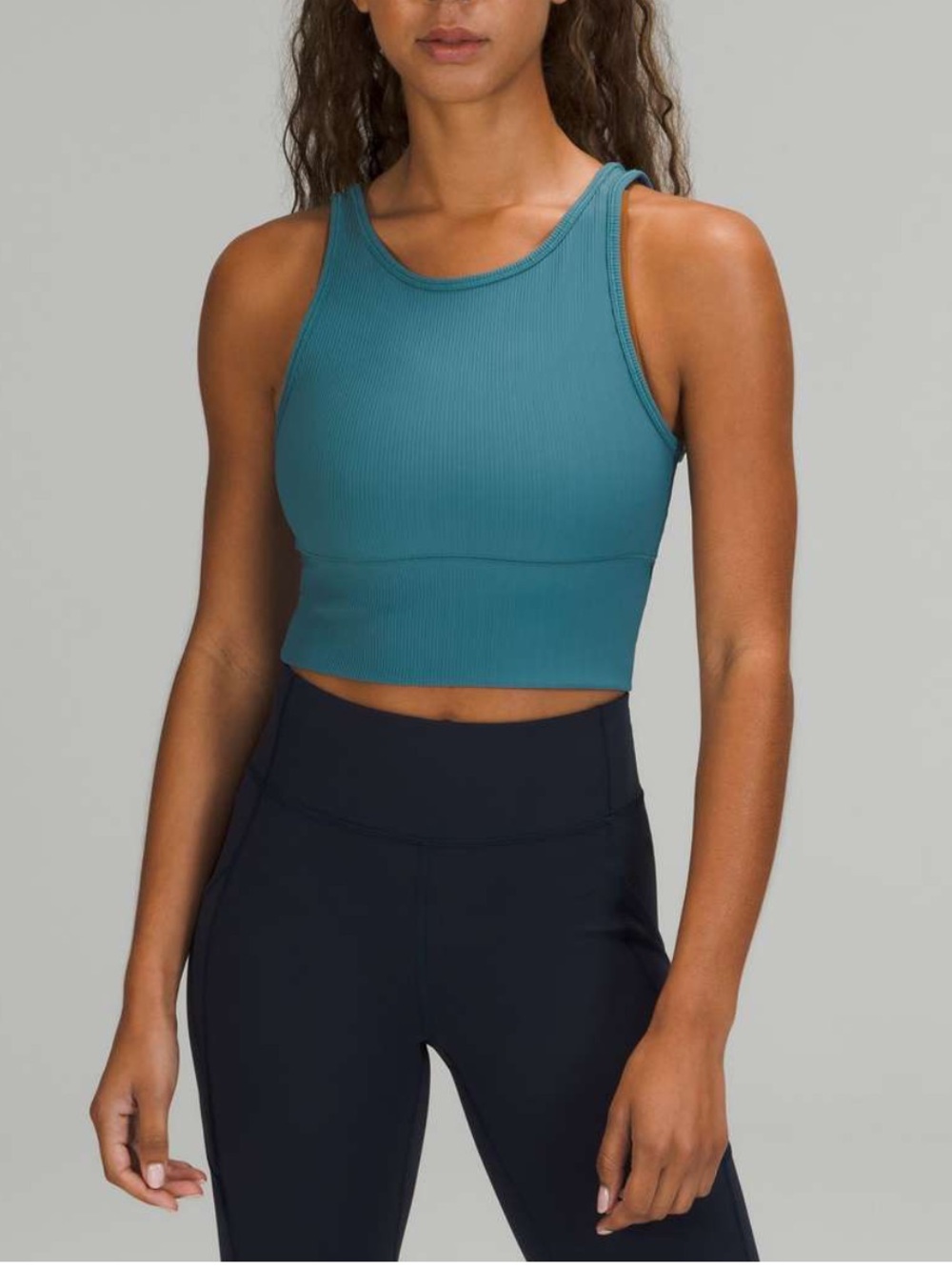 lululemon athletica Ribbed Crop Tank Top - Capture Blue size 6